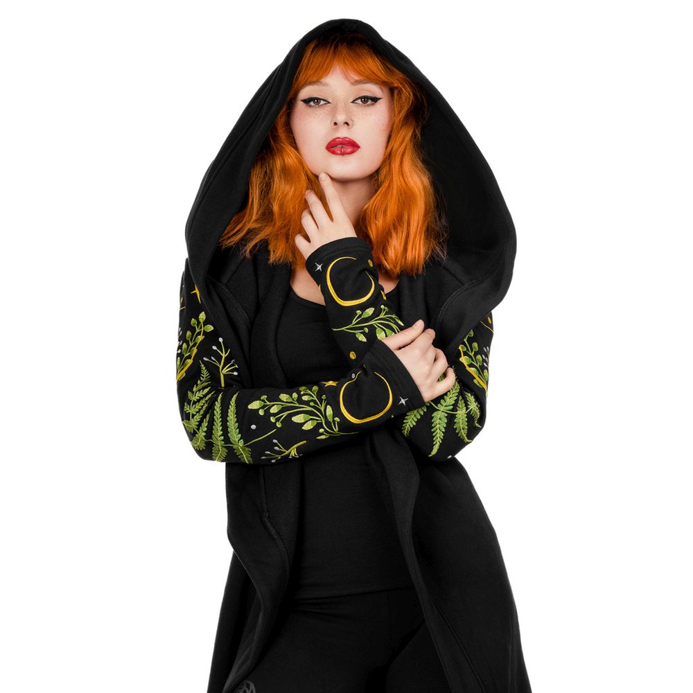 Restyle - Herbal Lange Strickjacke - Schwarz